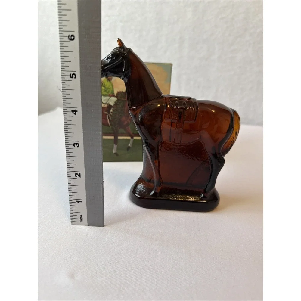 Vintage Avon Sport of Kings Leather After Shave Horse Decanter Full With Box